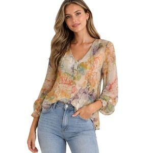 Pins & Needles, Floral Multicolor light weight Women's Top, Size xs